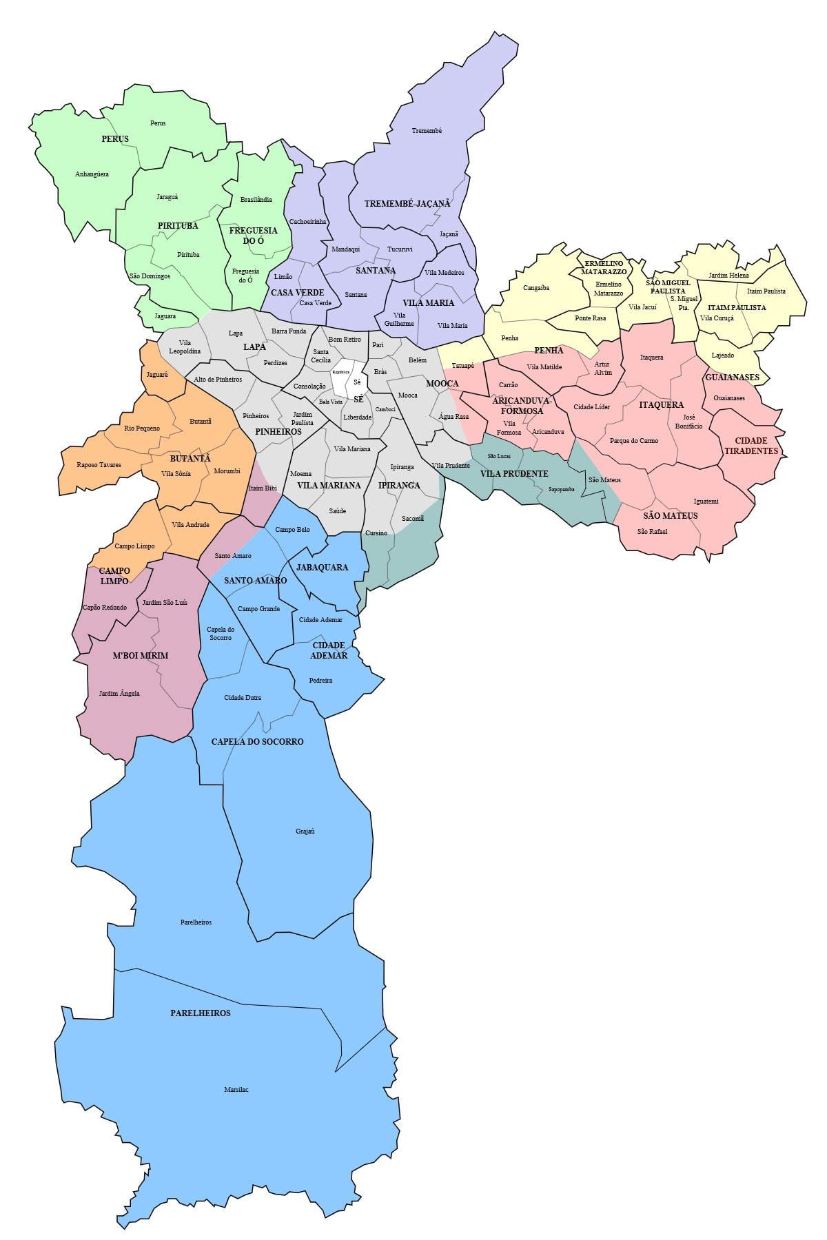 ಸಾವೊ ಪಾಲೊ ಉಪನಗರ ನಕ್ಷೆ